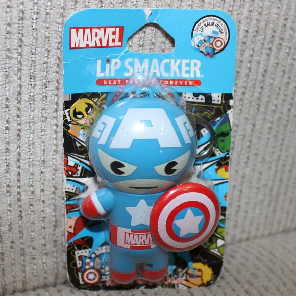 FREE*❤️Lip Smacker Marvel Captain America Lip Balm Moisturizing Gloss Keychain - Picture 3 of 7